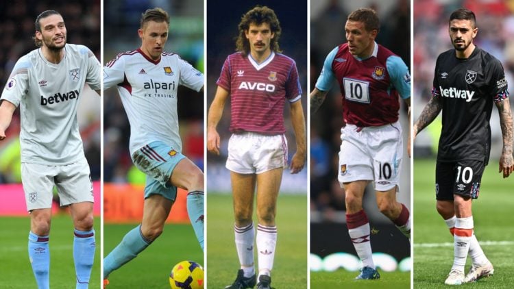 Split image of Jack Collinson, Andy Carroll, Craig Bellamy, Alan Devonshire, and Manuel Lanzini