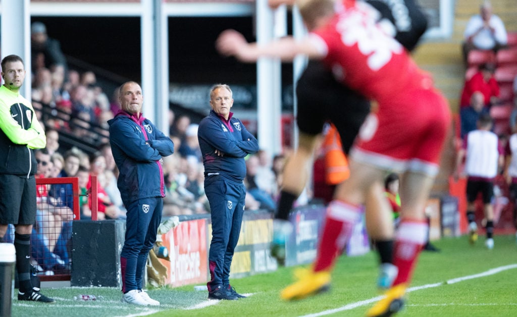 Mark Robson, manager of West Ham U-21 during the EFL Trophy match between Walsall and West Ham United at the Banks's Stadium, Walsall on Tuesday 30...