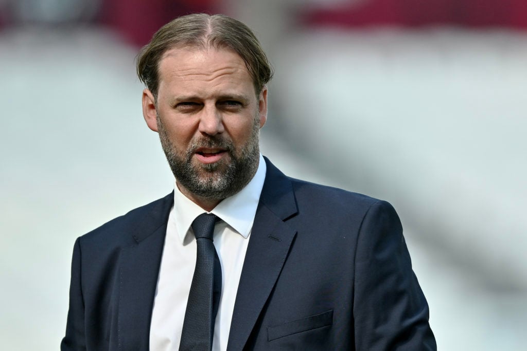 Tim Steidten technical director of West Ham United ahead of the Premier League match between West Ham United FC and Aston Villa FC at London Stadiu...