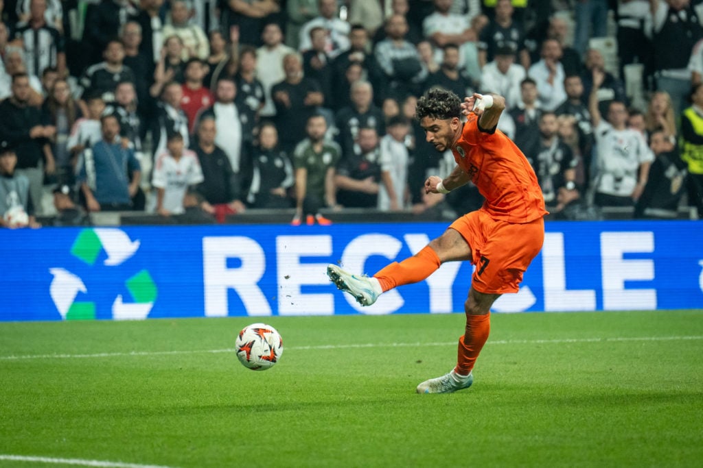 Omar Marmoush of Eintract Frankfurt in action during the match. Besiktas and Eintract Frankfurt faced each other in the UEFA Europa League matchday...