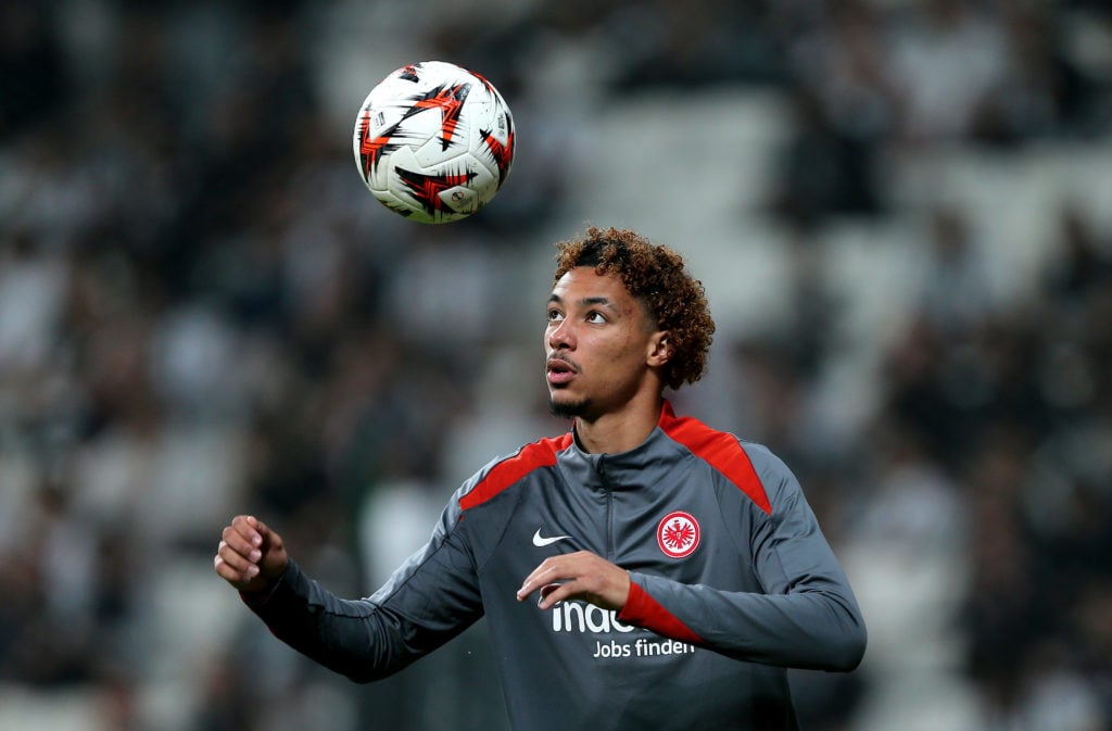 Hugo Ekitike of Eintracht Frankfurt warms up prior to the UEFA Europa League 2024/25 League Phase MD2 match between Besiktas JK and Eintracht Frank...