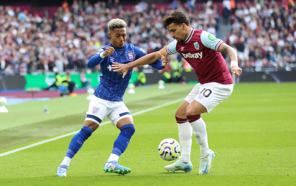 Omari Hutchinson during West Ham United FC v Ipswich Town FC - Premier League