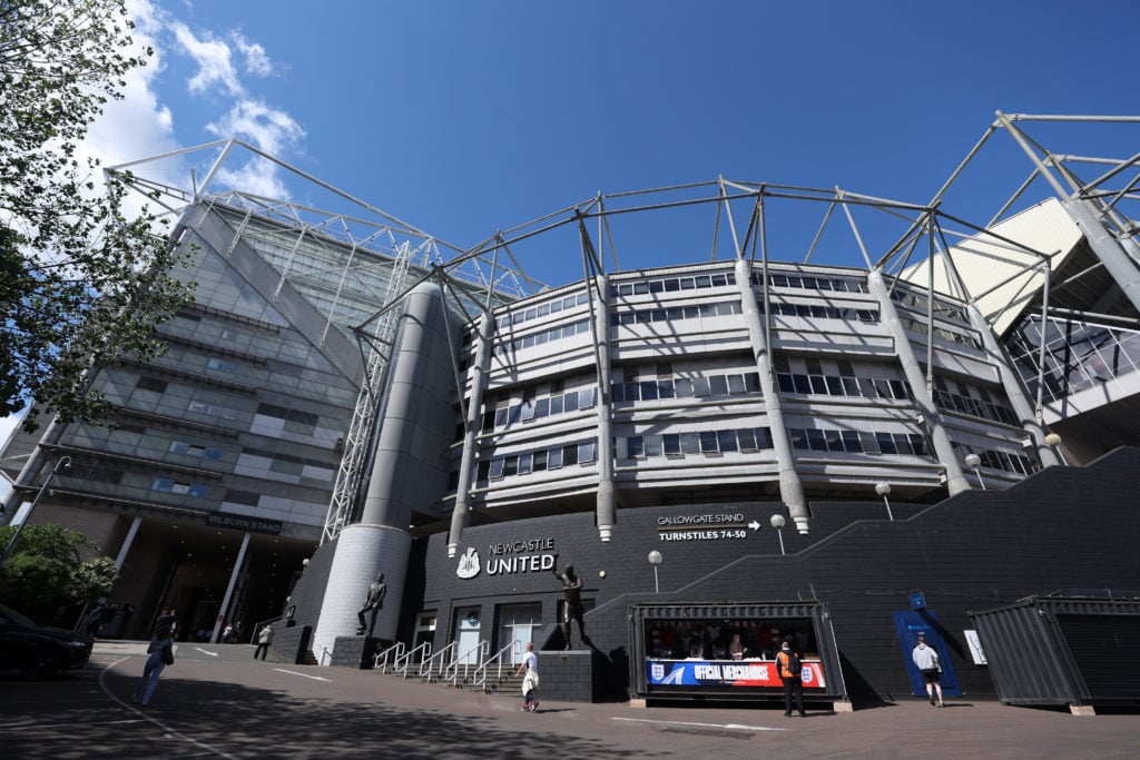 General view outside the stadium ahead of the international friendly match between England and Bosnia & Herzegovina at St James' Park on June 0...