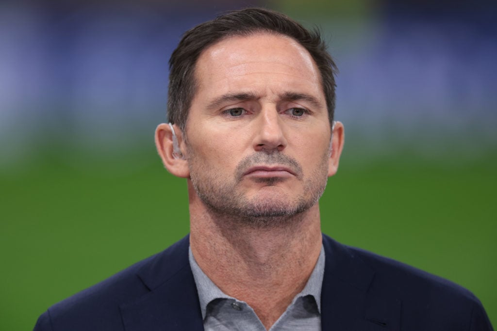 Frank Lampard looks on as he comments for Amazon Prime TV prior to kick off in the UEFA Champions League 2024/25 League Phase MD1 match between AC ...