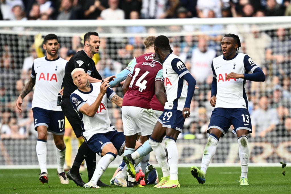 A second half incident which led to West Ham United's Mohammed Kudus receiving a red card during the Premier League match between Tottenham Hotspur...