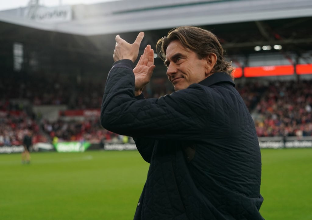 Brentford manager Thomas Frank  during the Premier League match between Brentford FC and Ipswich Town FC at Gtech Community Stadium on October 26, ...