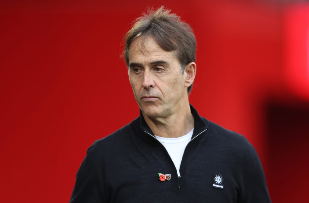 West Ham United manager Julen Lopetegui during the Premier League match between Nottingham Forest FC and West Ham United FC at City Ground on Novem...