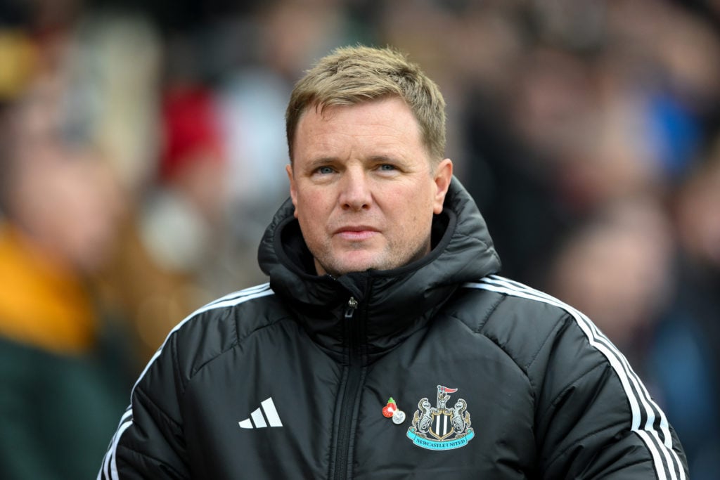 Eddie Howe is the manager of Newcastle United during the Premier League match between Nottingham Forest and Newcastle United at the City Ground in ...