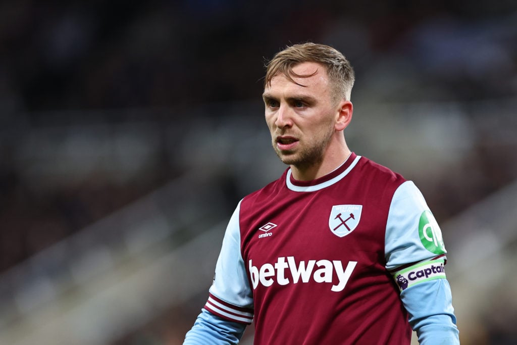 Jarrod Bowen of West Ham United during the Premier League match between Newcastle United FC and West Ham United FC at St James' Park on November 25...