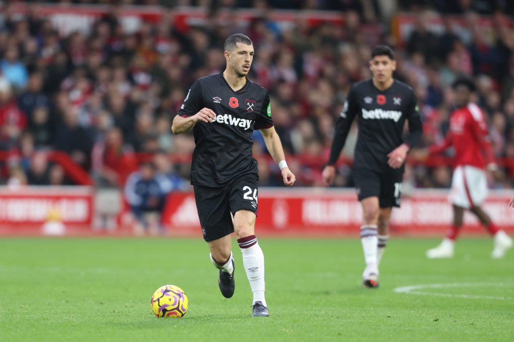 West Ham United's Guido Rodriguez during the Premier League match between Nottingham Forest FC and West Ham United FC at City Ground on November 2,...