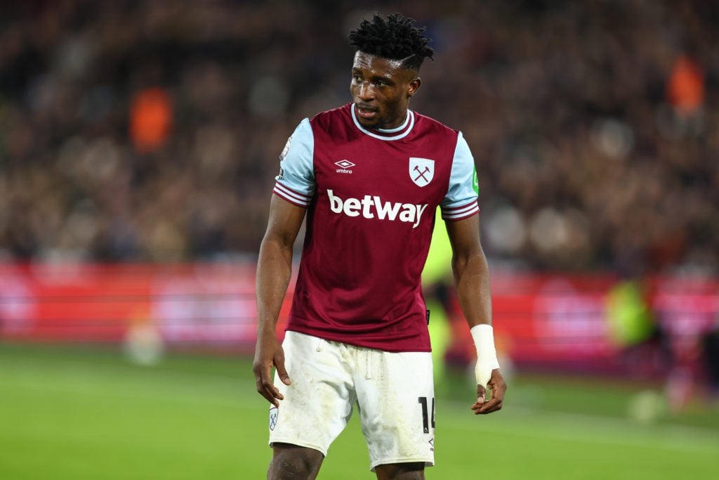 Mohammed Kudus of West Ham United during the Premier League match between West Ham United FC and Brighton & Hove Albion FC at London Stadium on...