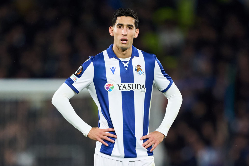 Nayef Aguerd in action for Real Sociedad on loan from West Ham