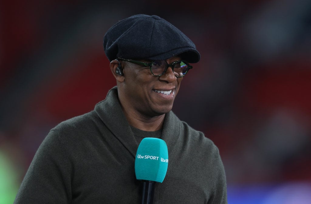 TV presenter for ITV Ian Wright during the Women's international friendly between England and the USA at Wembley Stadium on November 30, 2024 in Lo...