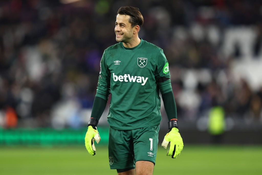 West Ham United goalkeeper Lukasz Fabianski during the Premier League match between West Ham United FC and Brighton & Hove Albion FC at London ...