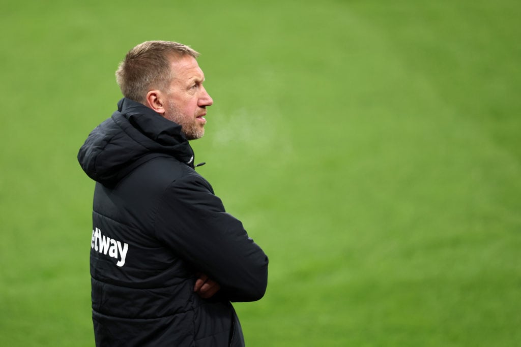 Graham Potter manager / head coach of West Ham United ahead of the Emirates FA Cup Third Round match between Aston Villa and West Ham United at Vil...