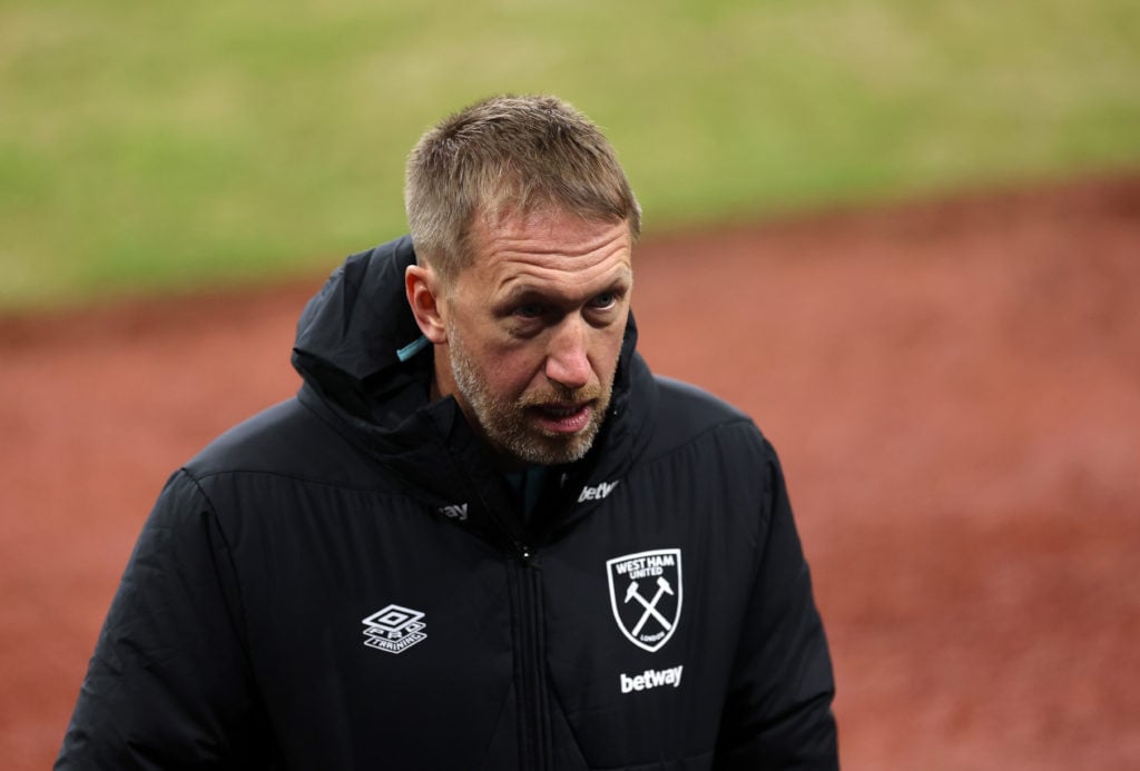 Graham Potter manager / head coach of West Ham United ahead of the Emirates FA Cup Third Round match between Aston Villa and West Ham United at Vil...