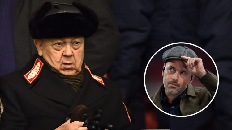 West Ham majority owner David Sullivan watches on from the stands. Inset, pundit and former West Ham star Joe Cole.