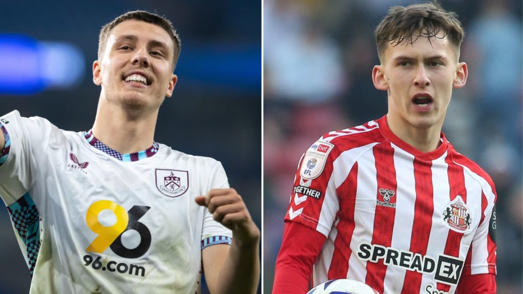 Burnley defender Maxime Esteve and Sunderland midfielder Chris Rigg.