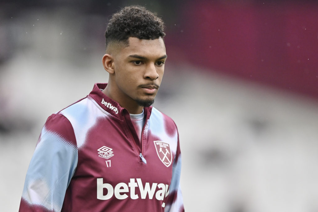 Luis Guilherme in training for West Ham during a difficult first season following his move from Palmeiras