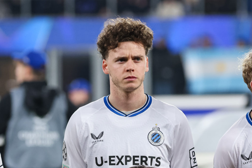 Maxim de Cuyper lines up before a Champions League match between Atalanta v Club Brugge