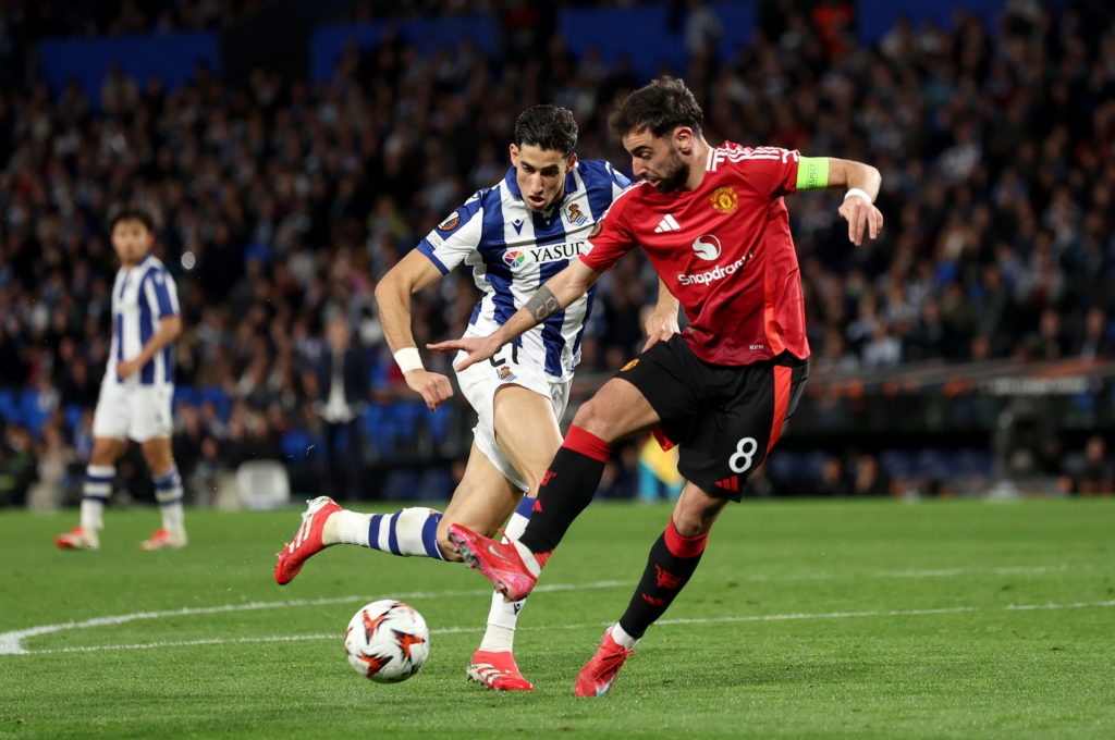 Real Sociedad de Futbol v Manchester United - UEFA Europa League 2024/25 Round of 16 First Leg