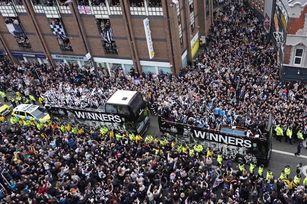 Newcastle United fans' Carabao celebrations