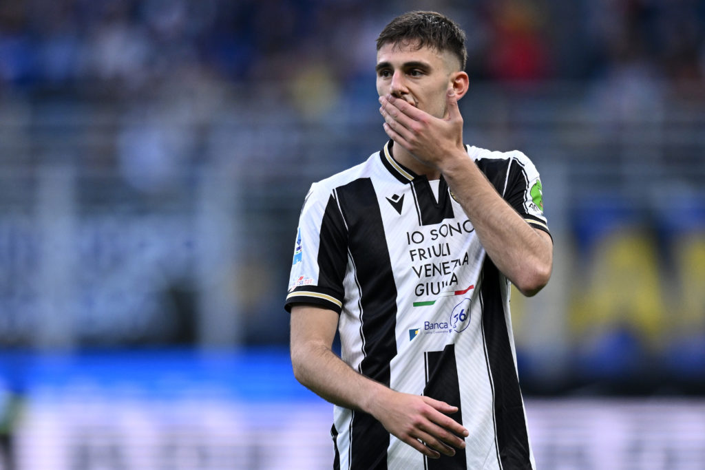Lorenzo Lucca during FC Internazionale v Udinese in Serie A