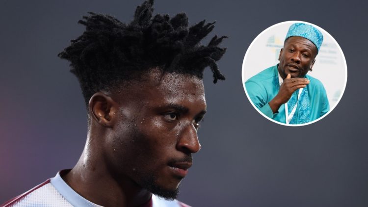 West Ham star Mohammed Kudus has been feeling the pressure this season. Inset, Ghana legend Asamoah Gyan.