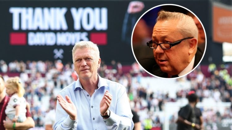 Former West Ham boss David Moyes receives thanks on his farewell. Inset, Hammers majority owner David Sullivan.