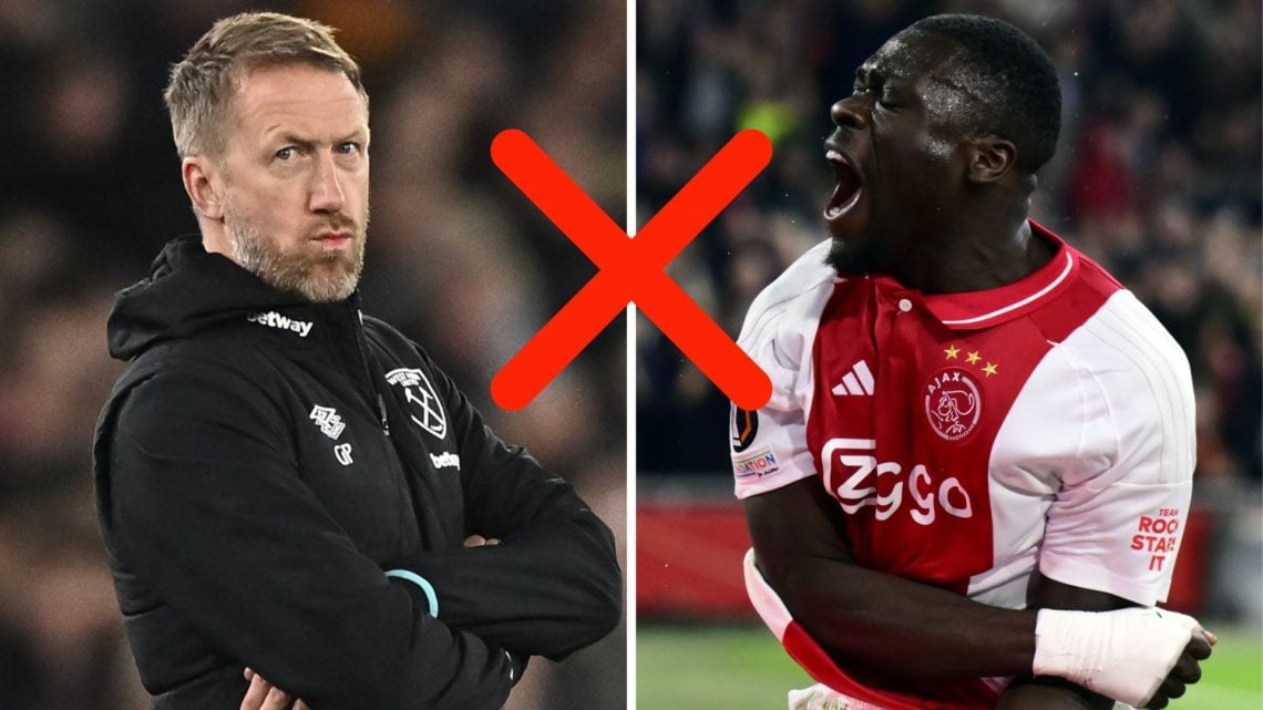 West Ham manager Graham Potter and Ajax striker Brian Brobbey.
