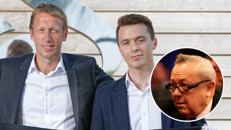 West Ham manager Graham Potter with head of recruitment Kyle Macauley. Inset, Hammers majority owner David Sullivan.