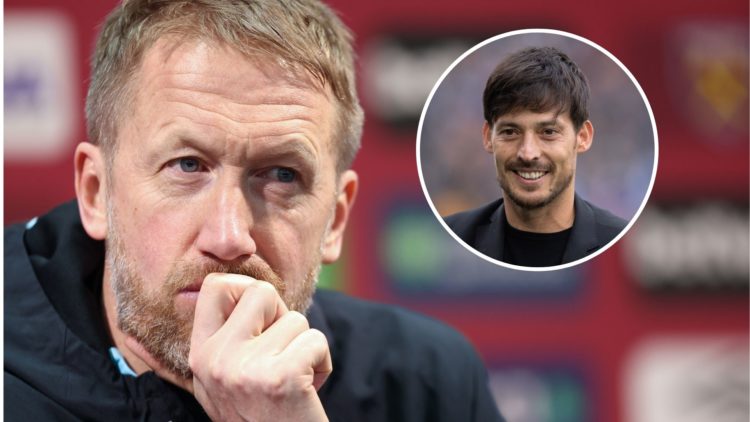 West Ham boss Graham Potter deep in thought. Inset, Premier League great David Silva.