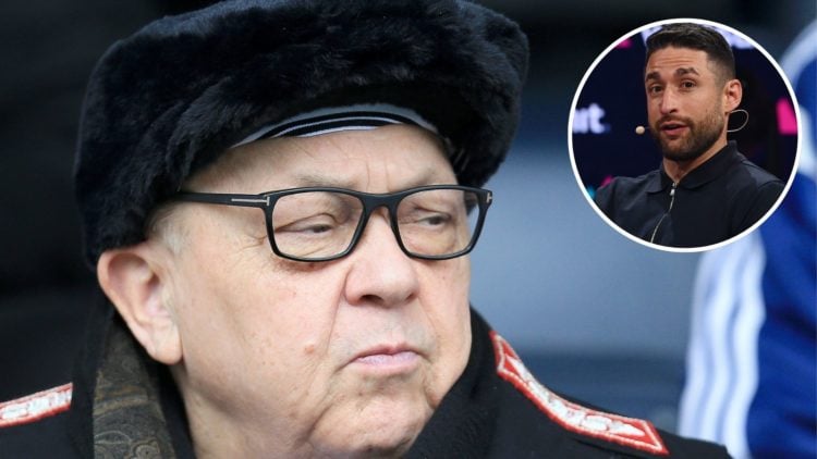 West Ham co-owner David Sullivan watched on. Inset, Athletic journalist David Ornstein.