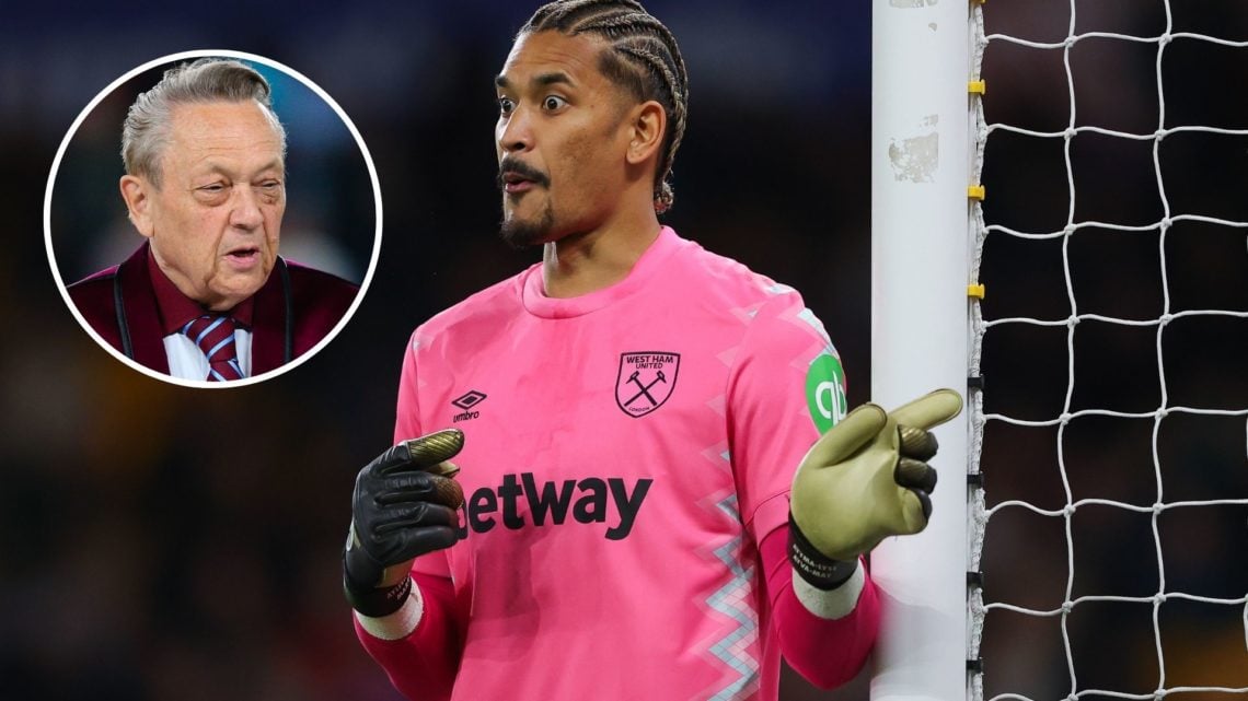 West Ham goalkeeper Alphonse Areola. Inset, Hammers majority owner David Sullivan.