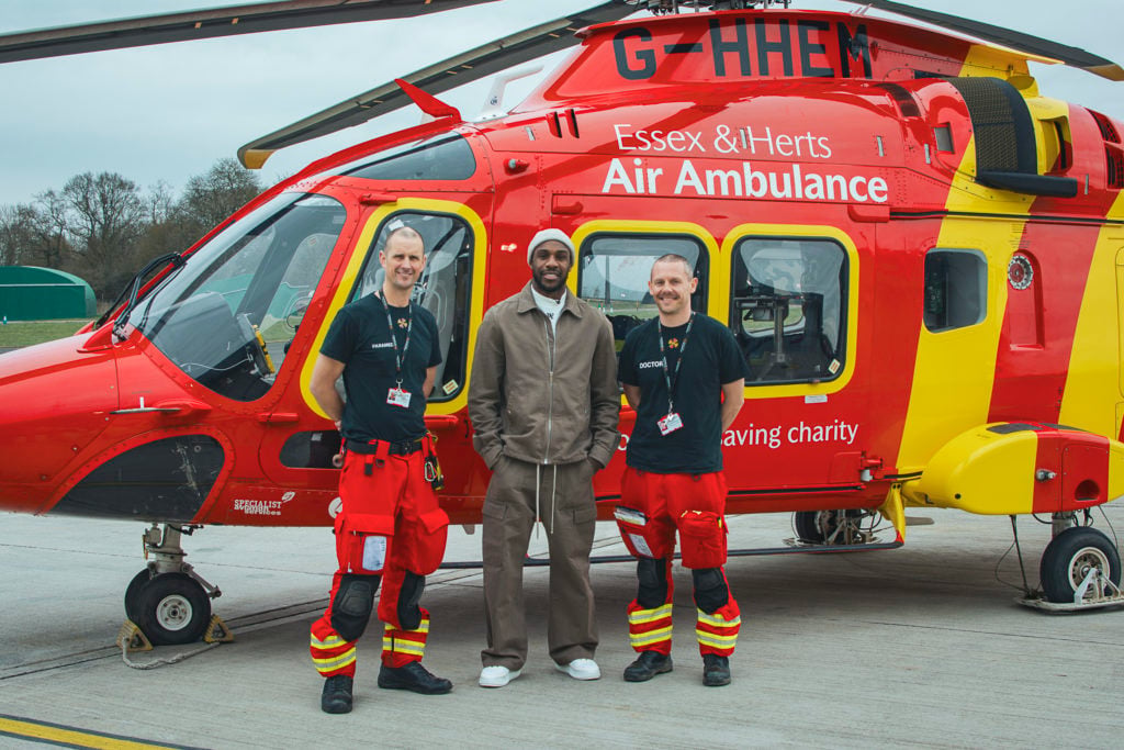 EHAAT paramedic Rob Moon and doctor James Moloney reunited with West Ham striker Michail Antonio.