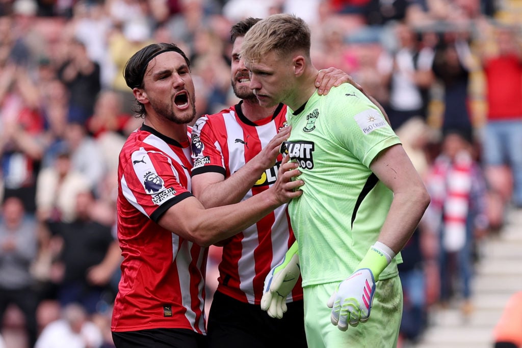 Aaron Ramsdale in action during Southampton FC v Aston Villa FC in the Premier League