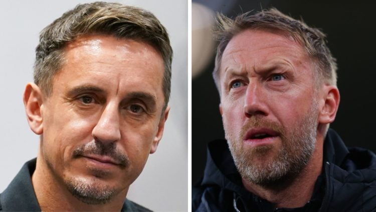 Sky Sports pundit Gary Neville and West Ham boss Graham Potter.