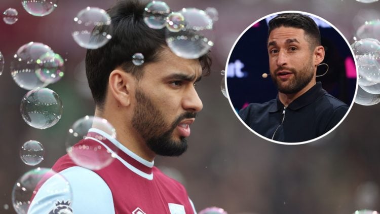 West Ham star Lucas Paqueta. Inset, journalist David Ornstein.