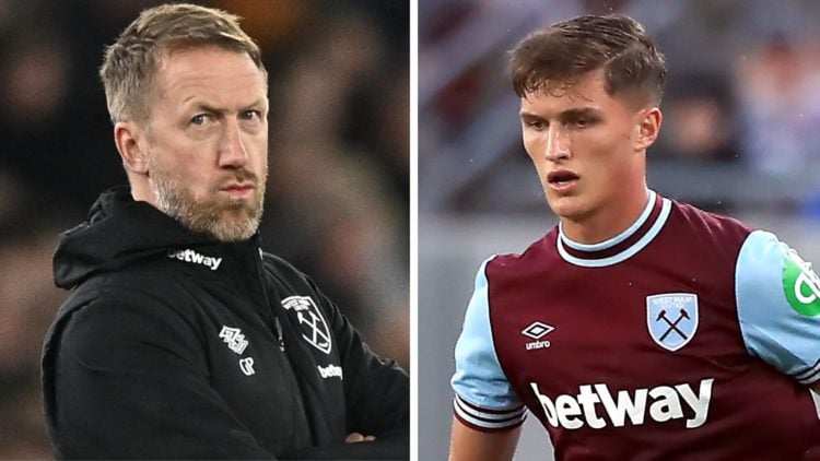 West Ham boss Graham Potter and midfielder Freddie Potts.