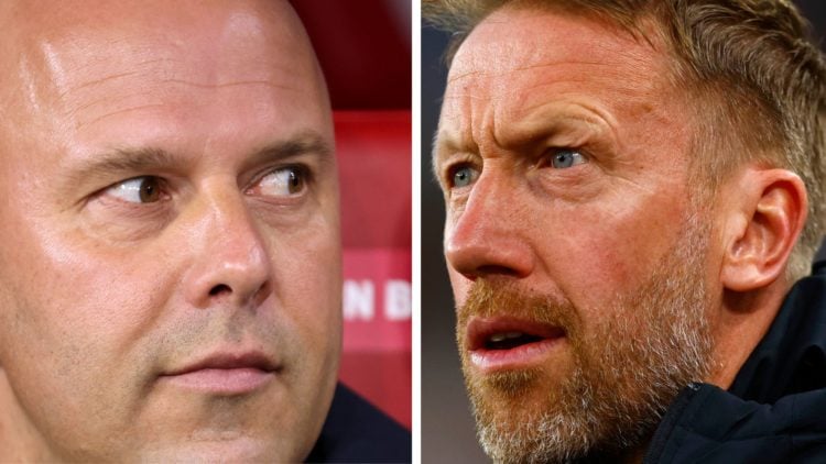 Liverpool manager Arne Slot and West Ham head coach Graham Potter.