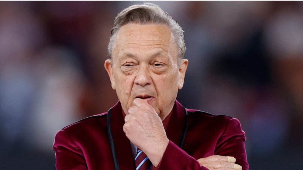 West Ham majority owner David Sullivan deep in thought.