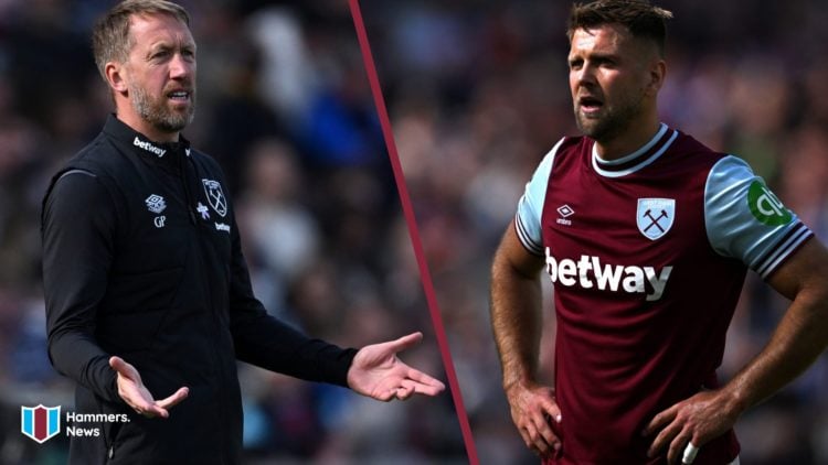 West Ham head coach Graham Potter and striker Niclas Fullkrug.