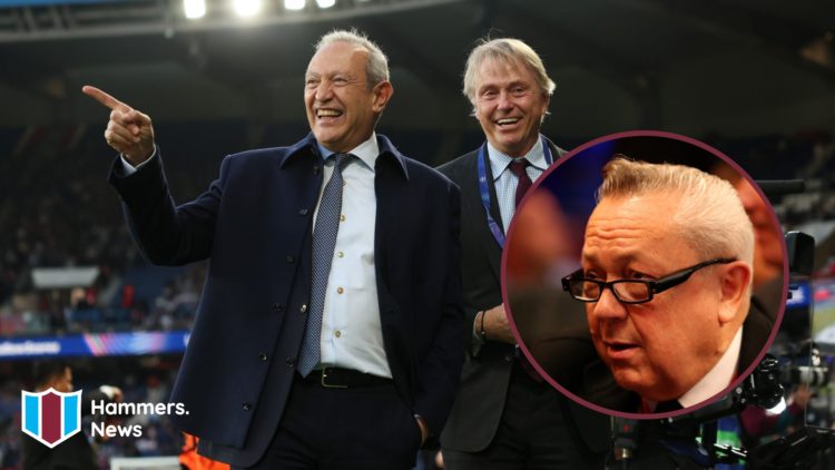 Aston Villa owners Nassef Sawiris and Wesley Edens. Inset, West Ham majority owner David Sullivan