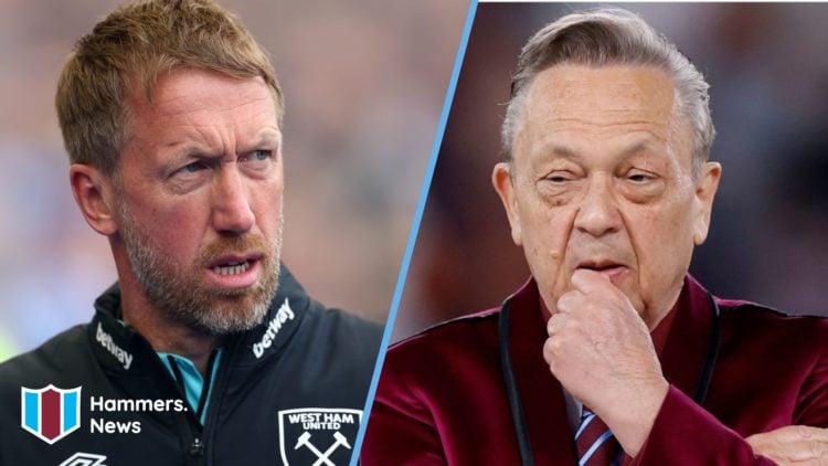 West Ham head coach Graham Potter and majority owner David Sullivan