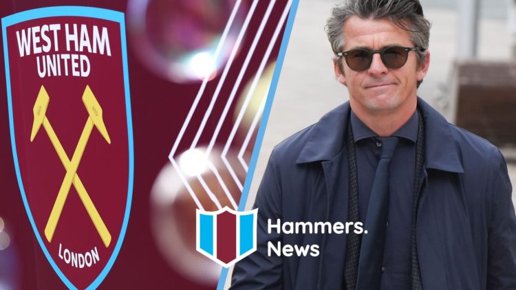 Former Premier League football Joey Barton and the West Ham badge