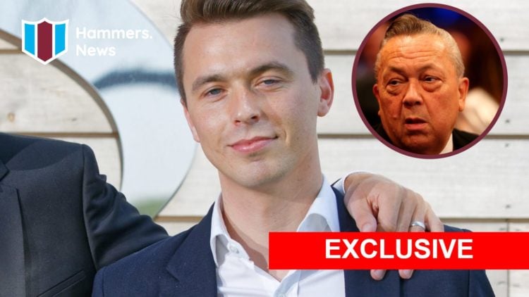 West Ham head of recruitment Kyle Macaulay. Inset, Hammers majority owner David Sullivan