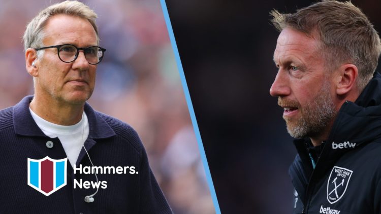 Pundit Paul Merson and West Ham head coach Graham Potter