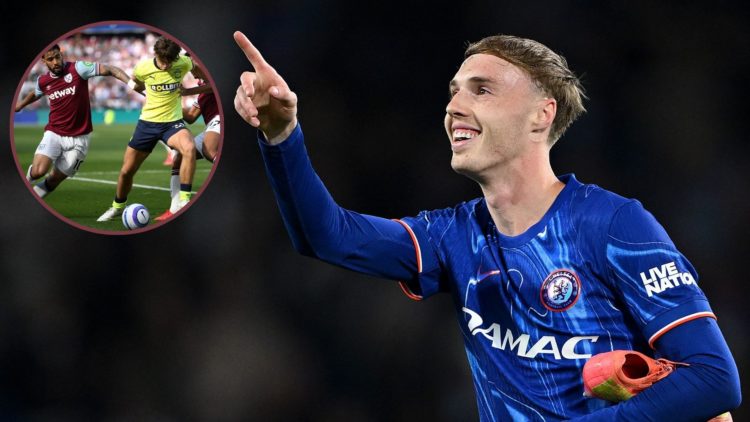 Main image, Cole Palmer of Chelsea celebrates victory following the Premier League match between Chelsea FC and Manchester United FC at Stamford Br...