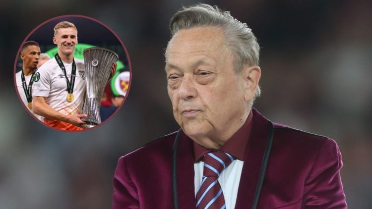 Main image, West Ham United co-owner David Sullivan during the UEFA Europa Conference League 2022/23 final match between ACF Fiorentina and West Ha...