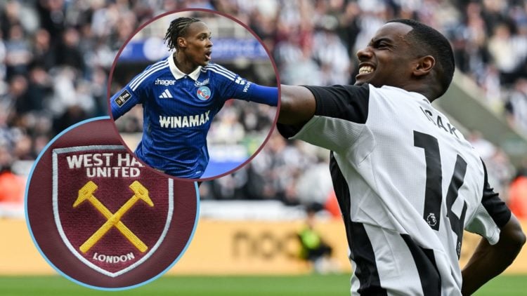 Main image, Alexander Isak of Newcastle United (14) celebrates after scoring Newcastle's opening goal during the Premier League match between Newca...